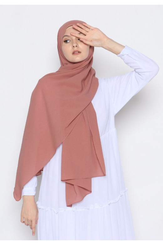 Pasmina Diamond Jahit Tepi Caramel